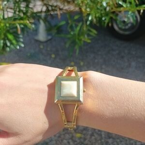 Elegant Avon Gold and Cream Women's Bracelet  Watch